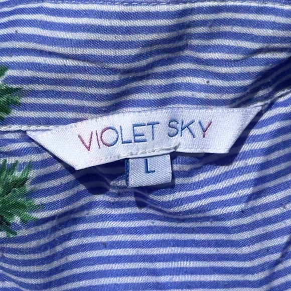 Violet Sky But Long Sleeve Shirt With Cute Pineapples! - Picture 2 of 3